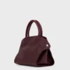 burgundy top handle bag