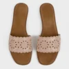 pink embroidered flats