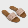 pink embroidered flats