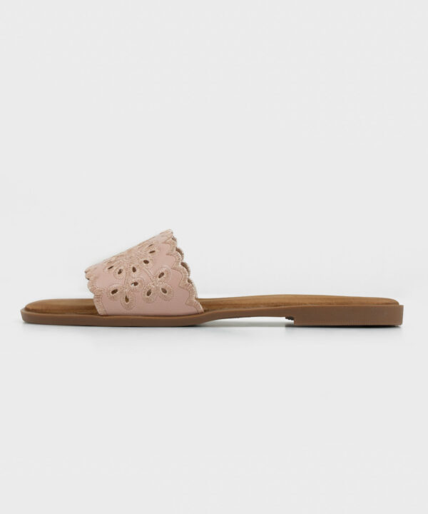pink embroidered flats
