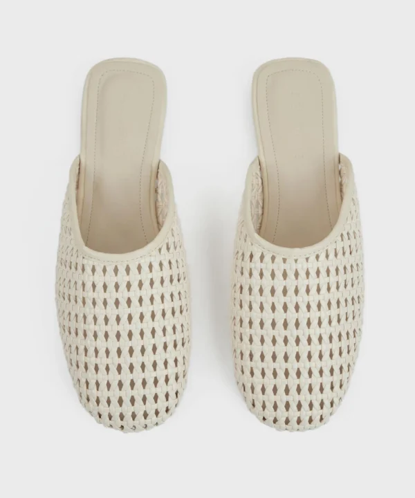 off white braided mules