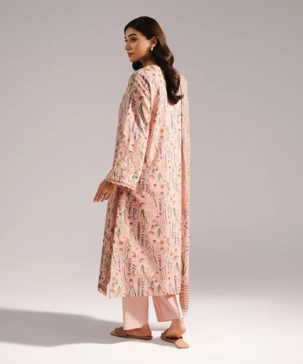 3 piece embroidered zari lawn suit