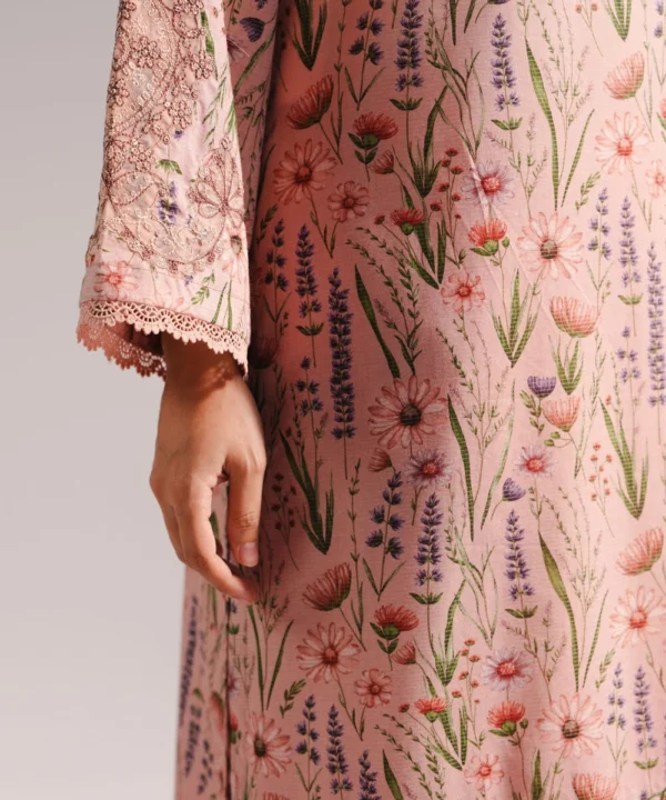 3 piece embroidered zari lawn suit