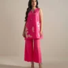 2 piece embroidered cotton net suit