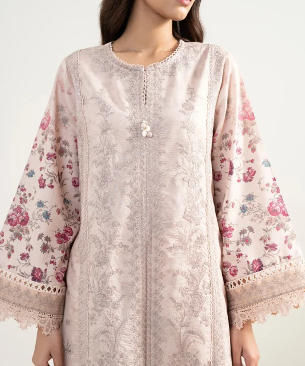 2 piece embroidered zari lawn suit