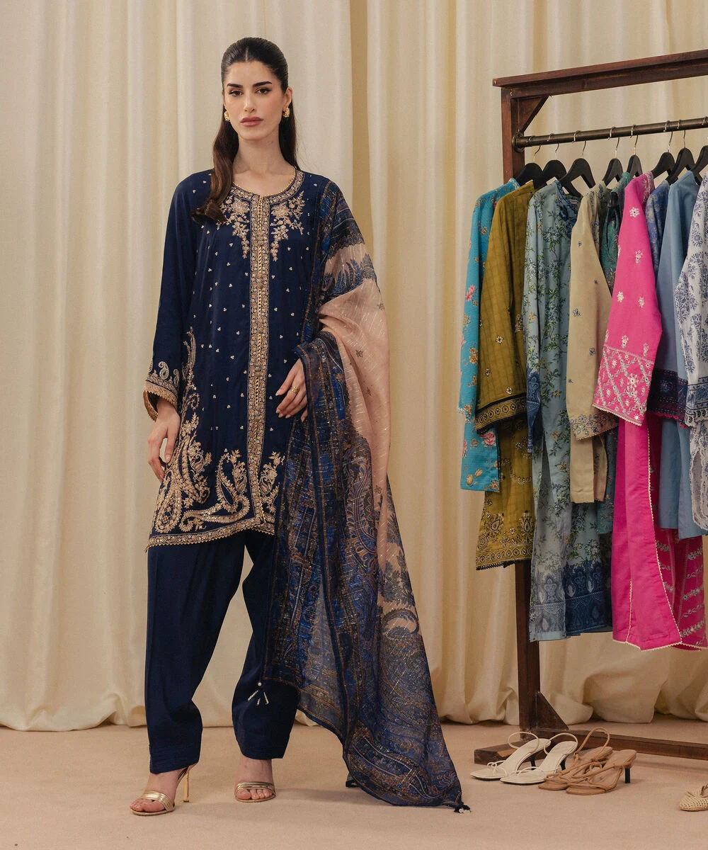 3 piece embroidered raw silk suit (copy)