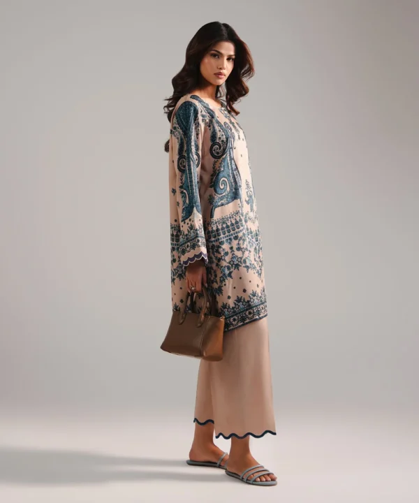 2 piece embroidered satin suit