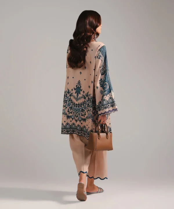 2 piece embroidered satin suit