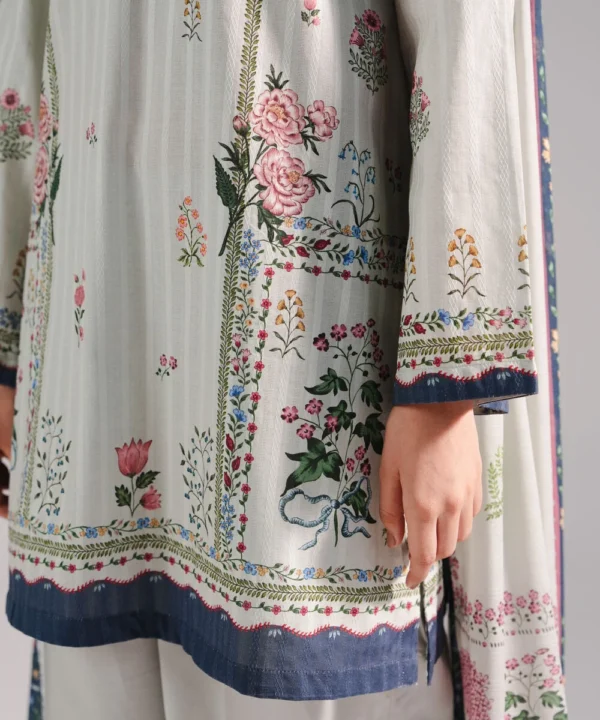 3 piece printed leno kara suit